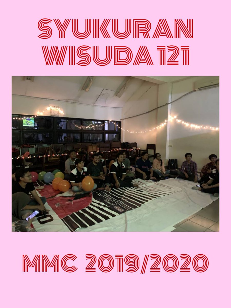 [CONGRADUATION FOR ALL GRADUATES] 
Telah dilaksanakan syukuran wisudawan MMC 121,pada hari Kamis 12 Maret 2020
Semoga melalui syukuran ini dapat mempererat tali persaudaraan. 
Semoga ilmu yang telah didapatakan dapat berguna dan bermanfaat Bagi banyak orang