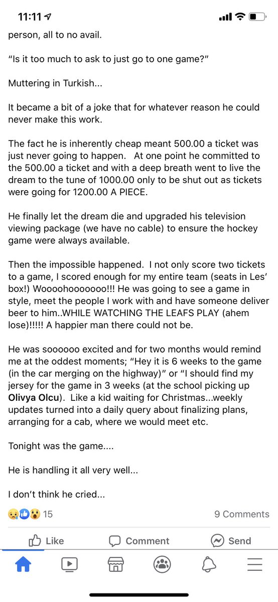 SwimmerBirdie's tweet photo. My dad just wanted to live his dream... tonight was supposed to be the dream 😂😭 @MapleLeafs @CO1969 https://t.co/Sm0tvTPFLK