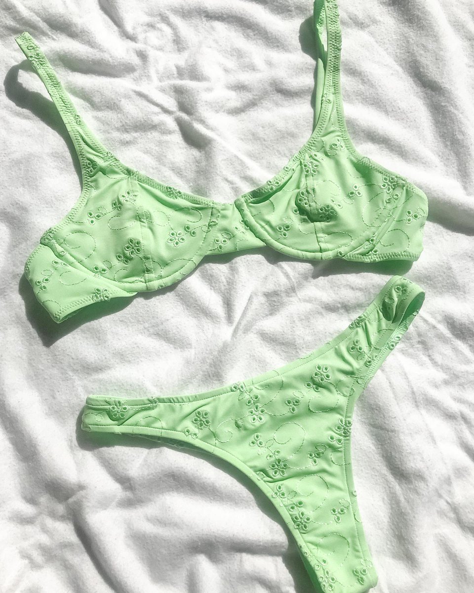 FrankiesBikinis's tweet photo. underwire support + eyelet details. coming for you girls Monday, 9am pst. #SpringMuse https://t.co/RmJE2KsyBL