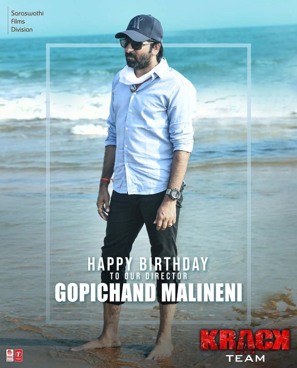 Krackfromtoday Wishing A Very Happy Birthday Our Captain Of Ship Megopichand Team Krack Raviteja Offl Shrutihaasan Thondankani Musicthaman oremadhu Varusarath Saraswathifilmsdivision Dop Gkvishnu Thekrackmovie