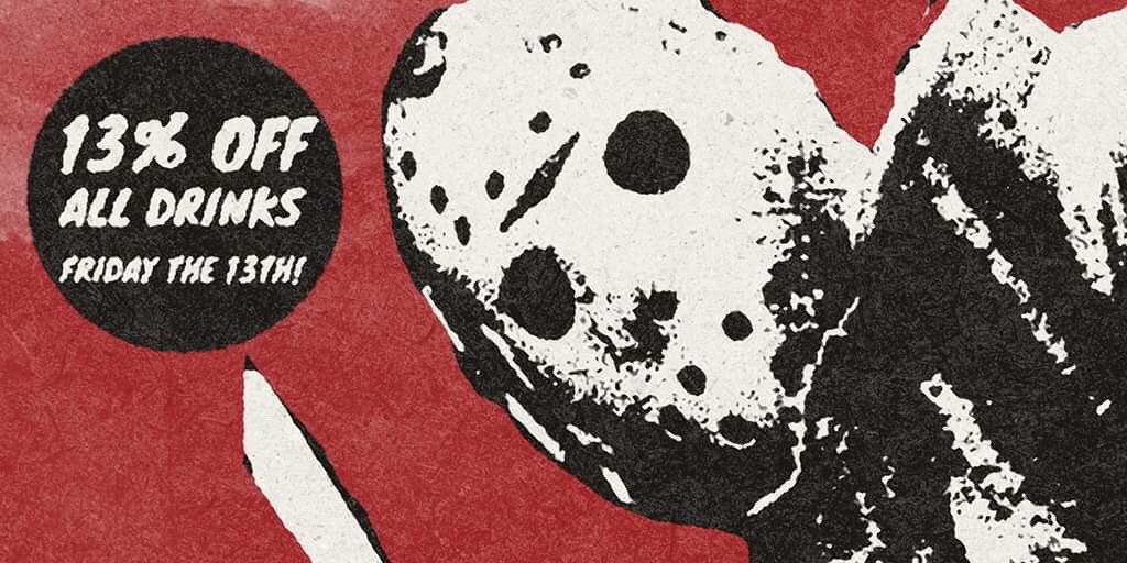 DeathproofBoise's tweet photo. Stop in FRIDAY the 13th for 13% OFF all drinks! So, what will you be getting?... or will you be trying something new? #deathproof #FridayThe13th https://t.co/Grhf6tOIR1