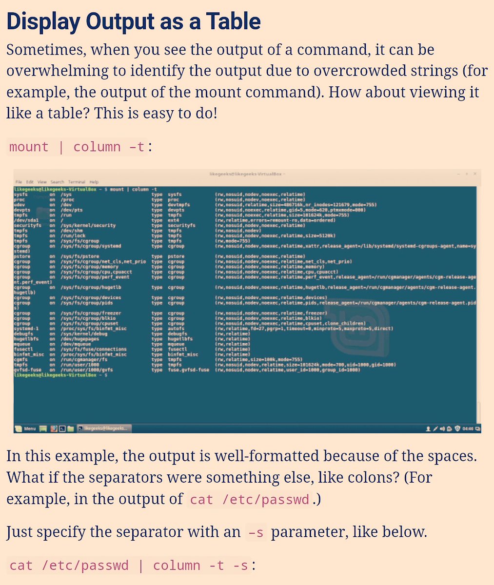 linuxtipss's tweet image. Display Output As a Table view in #Linux
#linuxtips #linuxtutorials #linuxcommand #linuxhelp #linuxserver #cloudserver #table
