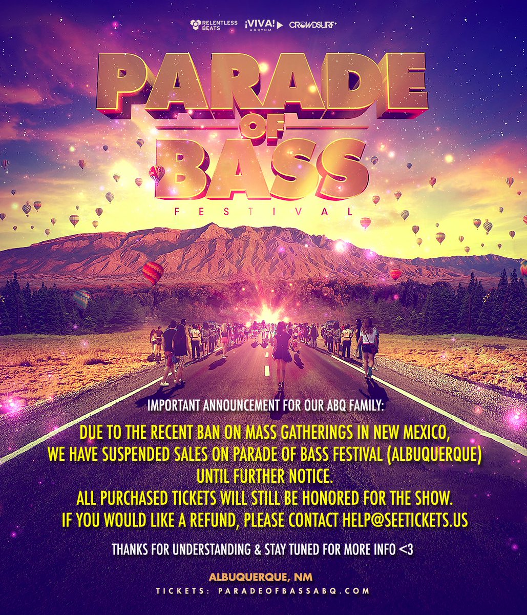 ParadeOfBass's tweet photo. Important announcement for our ABQ family ❤️ https://t.co/o75EcPrPnd