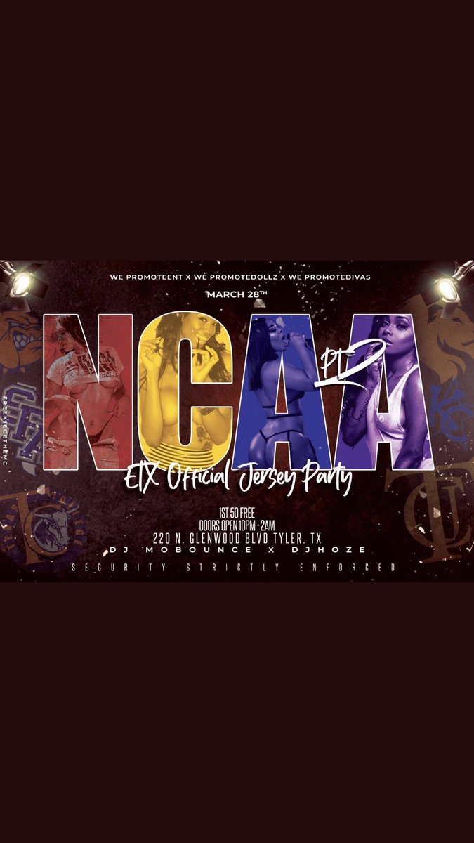 ZeroBelowJo's tweet image. -BYOB
-$100 Twerk Contest 
-220 Lounge 📍
-1st 50 People Free
-March 28th 

#NCAAPt2 #ETXMarchMadness 

#WePromote #WePromoteDivas 👯🎀