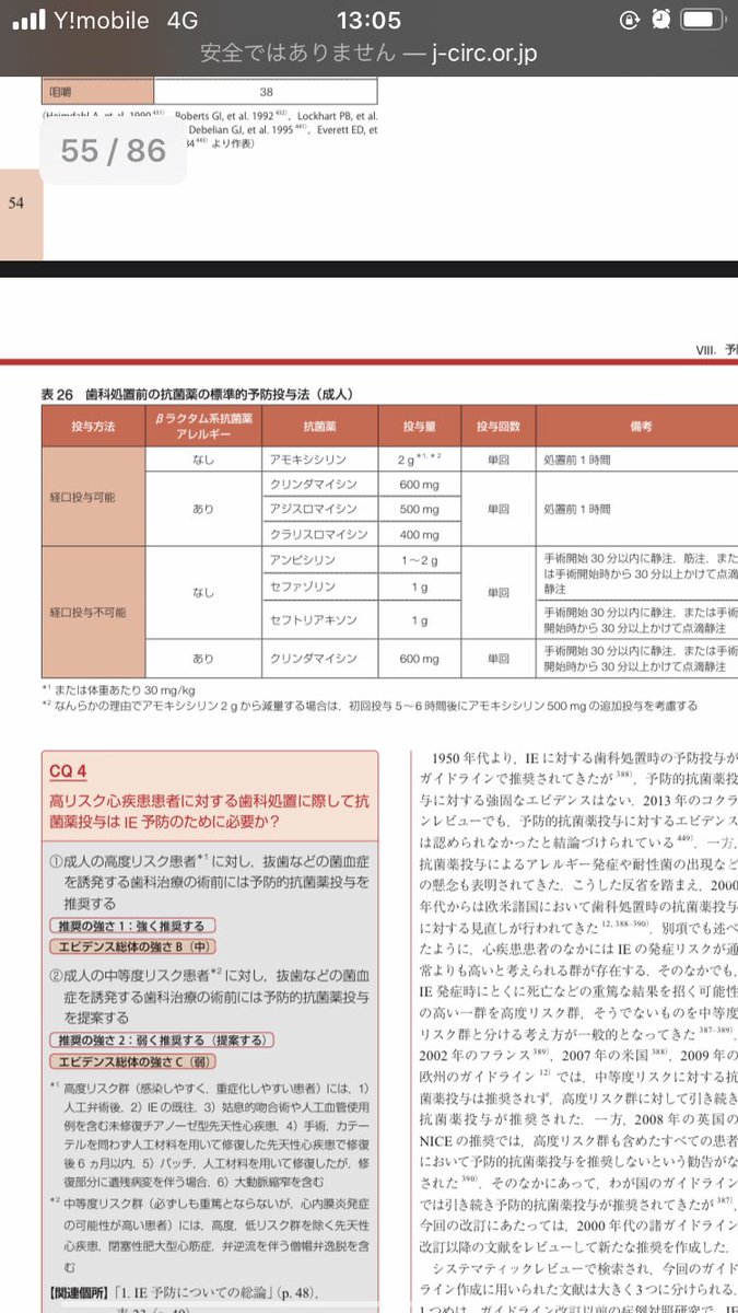 tassideki's tweet photo. 診療科が歯科🦷でアモキシシリンが2g処方されていれば感染性心内膜炎を予防するための処方です！
歯科治療を行うと口腔細菌が血中に侵入し感染性心内膜炎を起こしてしまう事があります😨
腎機能問題ない小児にはアモキシシリンを50mg/kg投与します！ https://t.co/oSIEyGHydc