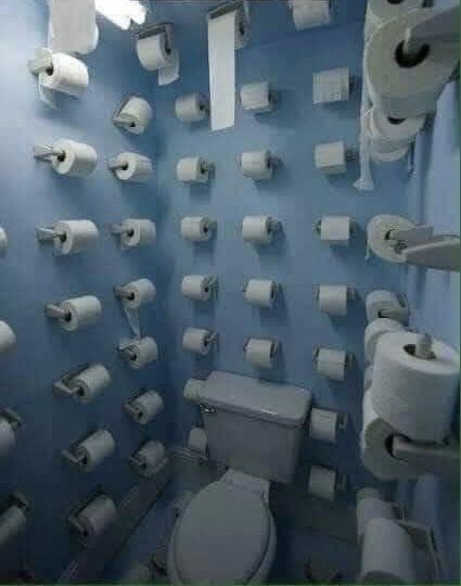 youngJraw's tweet photo. To the people that bought all the toilet paper. Are you just posted up in a room like this thinking you’re untouchable? I have lots of questions https://t.co/sApCO11HNO