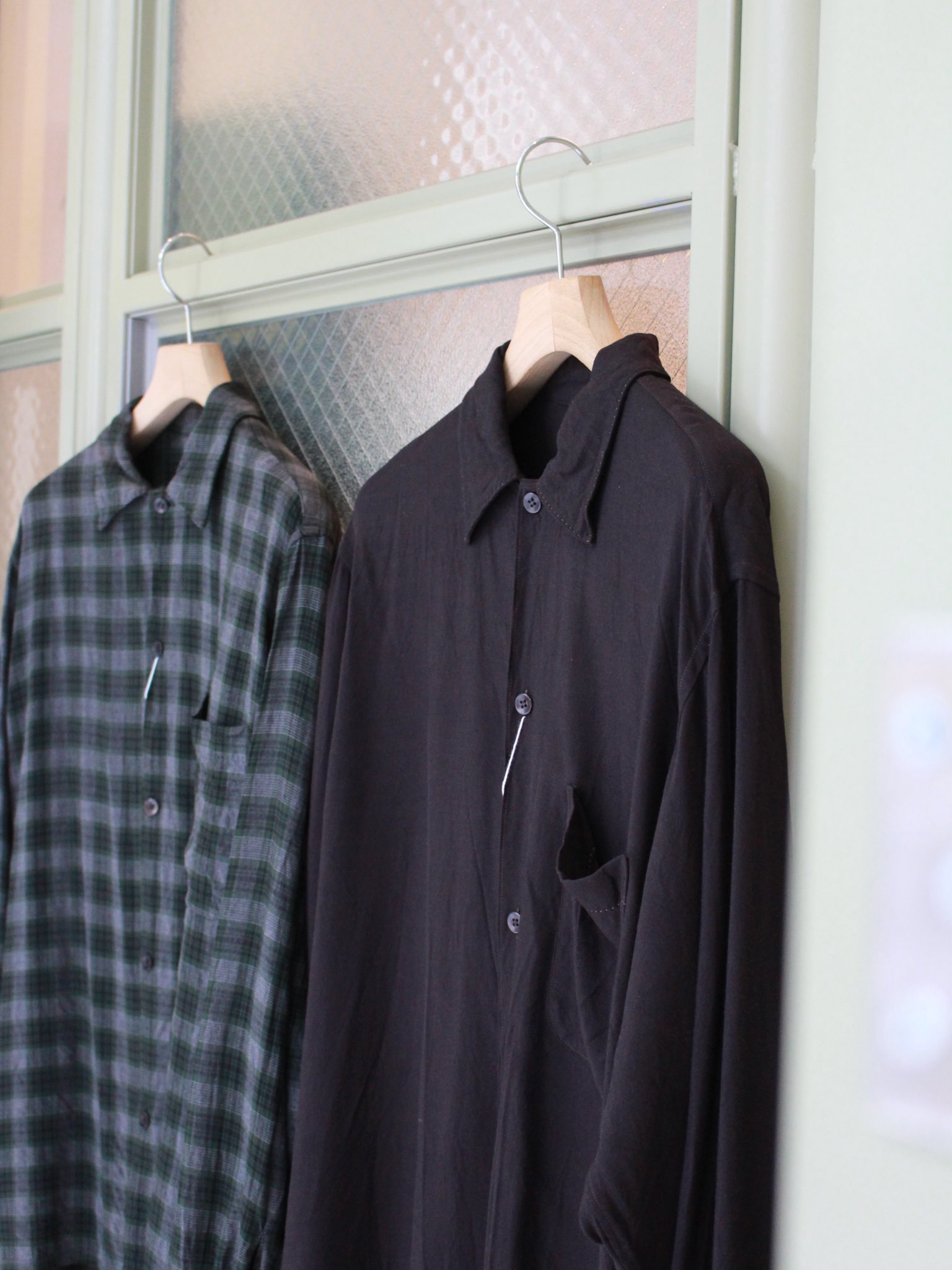 くすみ水色 comoli 19SS レーヨンオープンカラーシャツ BROWN 2 | www