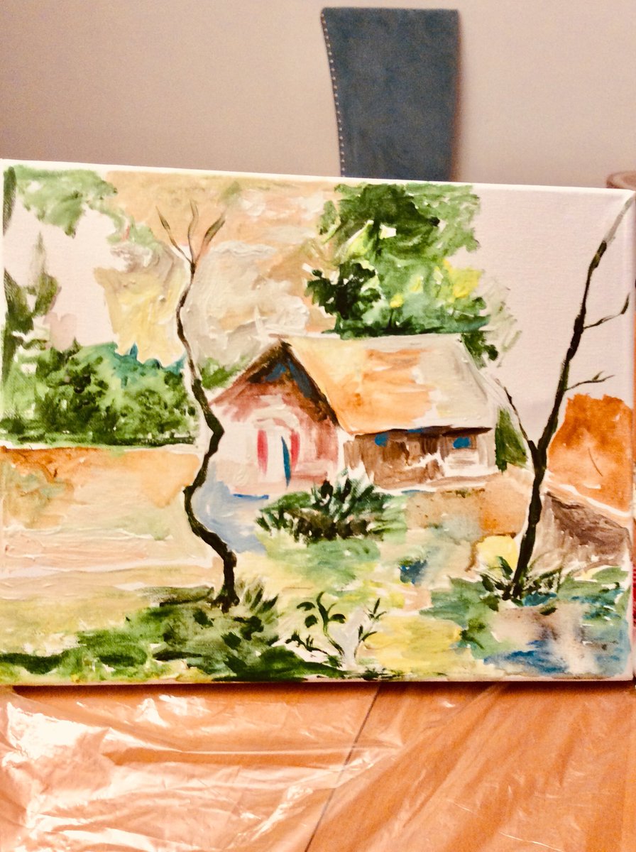 amalfhm's tweet photo. Water  colors not finished stuck home https://t.co/byxTeBWxk8