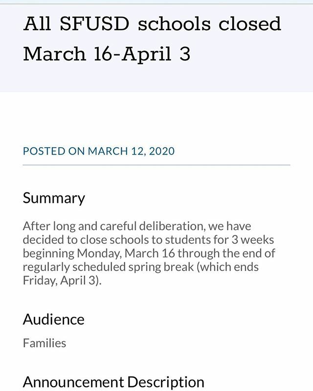 Due to #sfusd canceling school from March 16th to April 3rd due to the #coronavirus outbreak, our team will not be able to access school grounds, meaning that this Instagram account and activities regarding robotics will be suspended until Monday, April … ift.tt/2QdcUeX