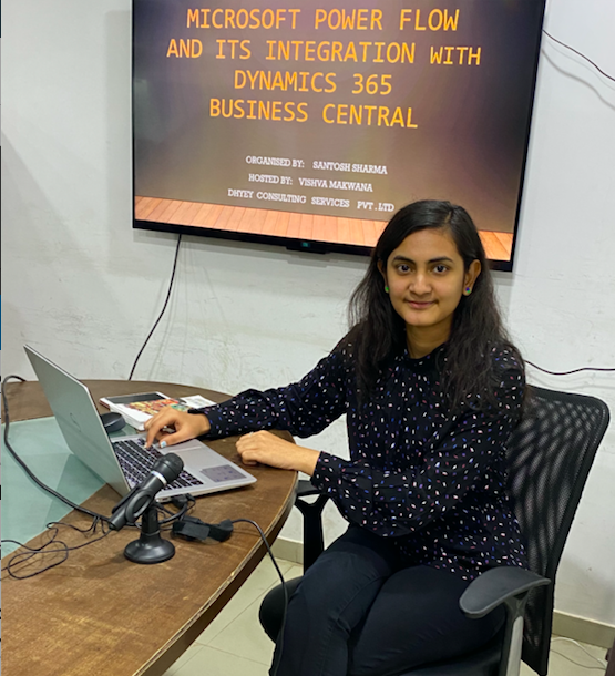DhyeyConsulting's tweet photo. Vishva is thrilled and ready for her Webinar on "Microsoft #PowerFlow integration With #MSDyn365BC" 

#DirectionsAsia #DirectionsAsia2020 #Directions4Partners
#MicrosoftPartners #DhyeyConsulting #dynamics  #msdyn365 #businesscentral #msdynamics365 https://t.co/bgKXcFiKwm