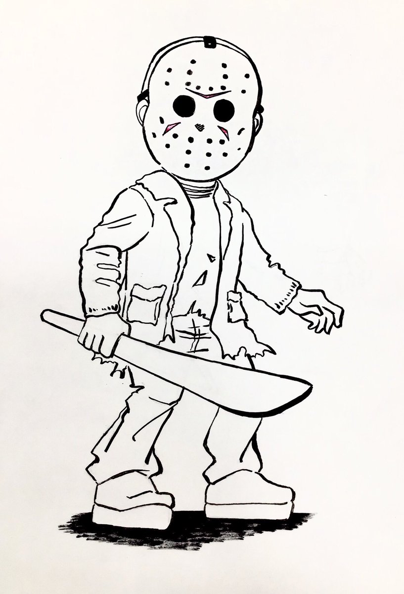 画箋堂 本店 A Twitter ぬりえ はいかがですか 塗り絵を楽しめるシリーズ第14弾 今日は 13日の 金曜日ですね あ あいつが来る 色塗りアプリでの彩色や印刷などでぜひお楽しみください 今こそ絵を描こう 画箋堂 ジェイソン 13日の金曜日