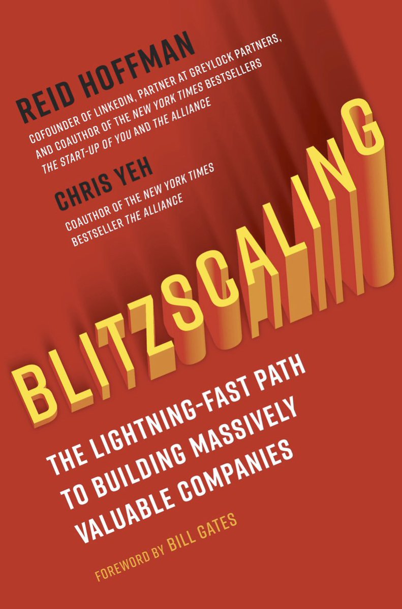 I have started reading “BLITZSCALING - THE LIGHTING-FAST PATH TO BUILD MASSIVELY VALUABLE COMPANIES” by Reid Hoffman and Chris Yeh