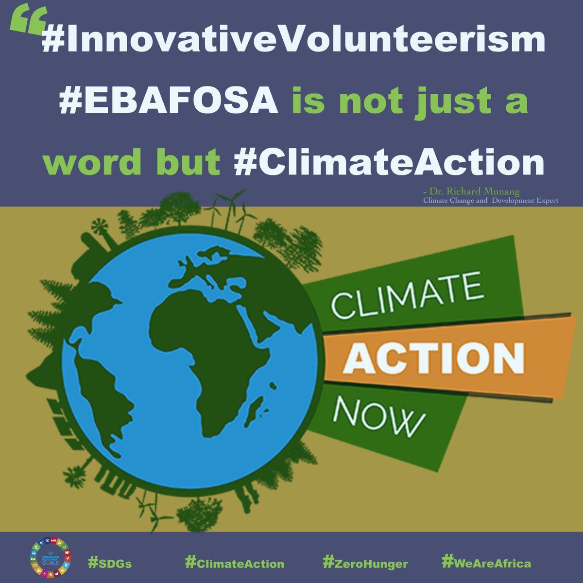 EbaPreneurSolGh's tweet image. #EBAFOSA and #InnovativeVolunteerism coupled with guidance and mentorship by Dr. Richard Munang has proven to be a great intervention and force behind we the youth who have been able to come up with enterprise that address the #ClimateChange menace.
Together we can do more 👊🏿