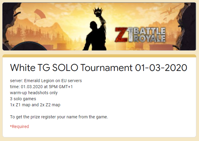 TigerLadyTV's tweet photo. 🏆Tournament - white TG🏆

- today 01.03 at 5PM GMT+1
- 3 solo games 
- also prize for the best killer
- register here: https://t.co/nAKCSt1r59

During the stream we will also do TG giveaway for the best viewers. !giveaway in chat https://t.co/DKZY2IyPZW

RT &amp;❤️
#Z1BR #H1Z1 https://t.co/MZzNZGCR2M