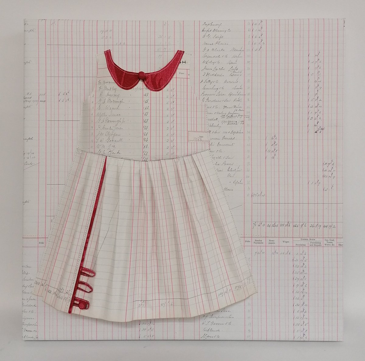 paperjennifer's tweet photo. Really pleased with this new 'frameless' way of making for the 20x20 exhibition at @ByardArt: https://t.co/Ce2kpjiAQD. More pieces to follow...... 

#jennifercollier #buttonloops #handstitch #byardart #stitchedpaper #vintageledger https://t.co/NsFm0NgKkY