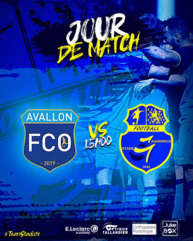 StadeAuxFoot's tweet photo. 💥 Nouveau derby pour les Stadistes qui se déplacent chez leurs voisins avallonnais ce dimanche à 15h00 🤞🏻

#AFCOSAF #TeamStadiste https://t.co/gQ849ZiVtu