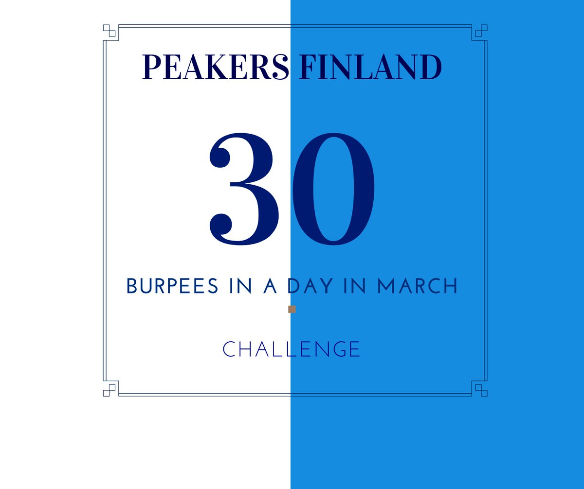 PeakersF's tweet photo. Peakers Finland is sweating in March doing 30 burpees a day! Who is in??? https://t.co/9AjamCePaU