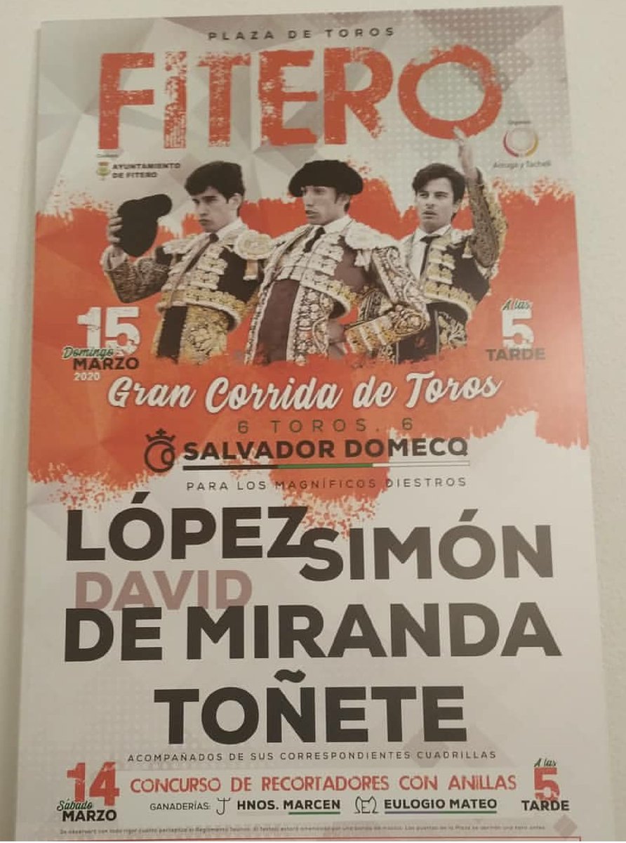 Cartel de la corrida de #toros en #Fitero el 15 de marzo
#SanRaimumdo20 

<a href="/Arrugatacheli/">Arruga y Tacheli SL</a>