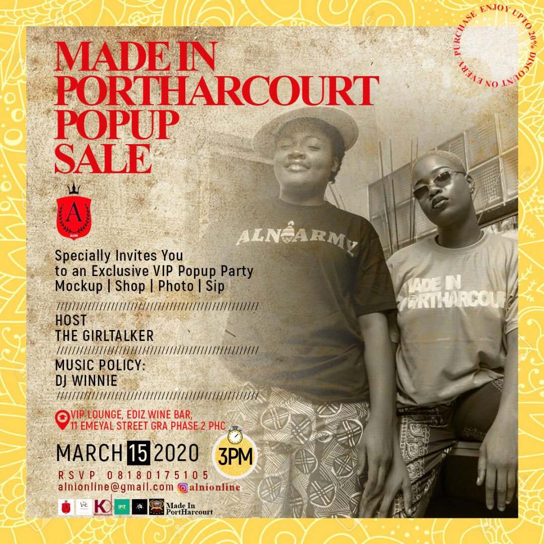 alnionline's tweet photo. Hello Friends, If you have your birthday in the next 30days pls retweet and reply with your birth dates and qualify to get a free Merch from Us. #March2020 #popupsale #madeinportharcourt https://t.co/kIyWP3rwkV