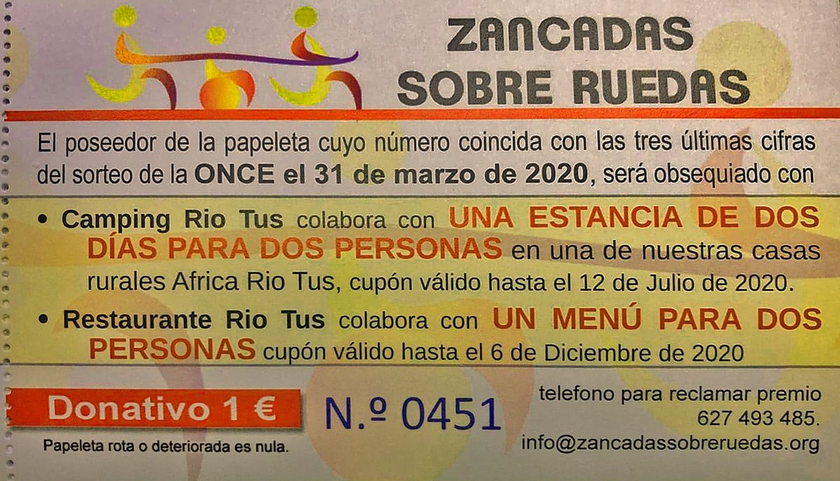 #Siyollegotúllegas
@campingriotus colabora en nuestro sorteo para recaudar fondos de cara a las actividades a favor de la #Integración y #Visibilidad y disfrutar de la Naturaleza y el Deporte.
#Cartagena
#RegióndeMurcia
#RetoalaVista
#Silla_Joëlette
#SuSonrisaEsElPremio