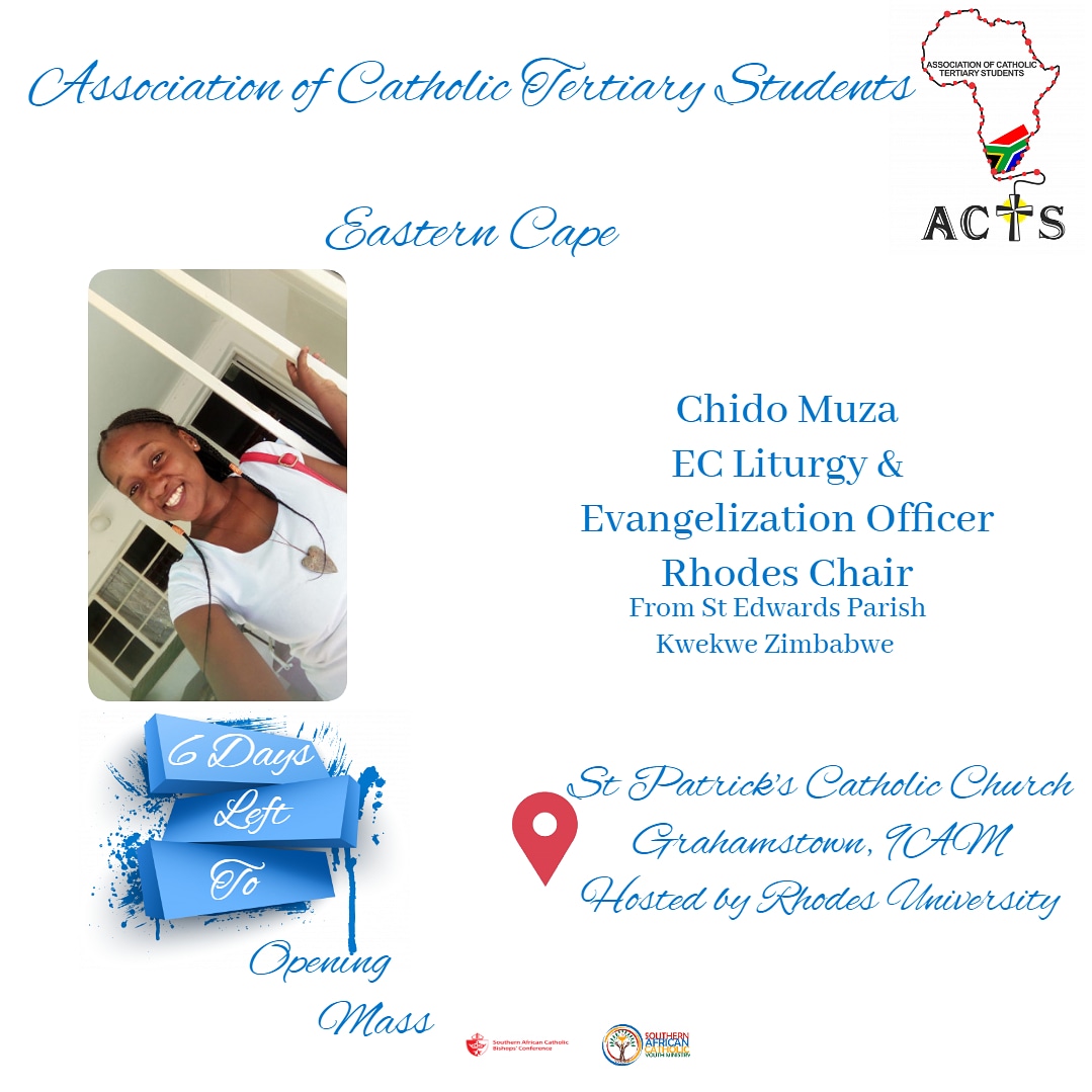 acts_easterncap's tweet photo. Today we have the head of the Religion Studies department, Ms Chido Muza who is also our hostess for the day 😉

#ACTS #ACTSOpeningMass #6DaysLeft #Liturgy&amp;Evangelization #MWYD_2020 #MWYDPretoria #FaithInAction #RhodesUniversity #ACTSEC https://t.co/QWFqFdaHpk
