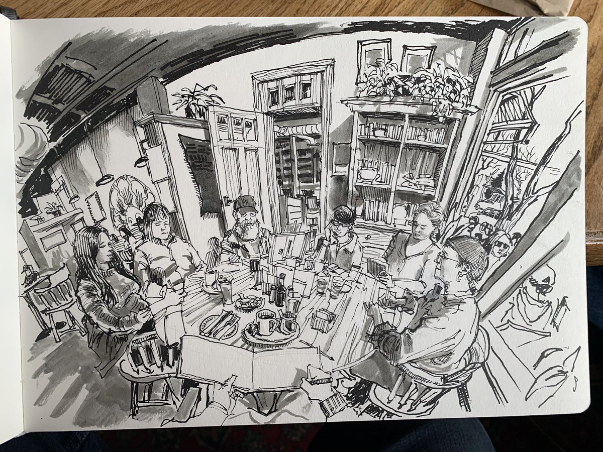 Urban Sketchers Denver meet up today at Vine Street Pub. 