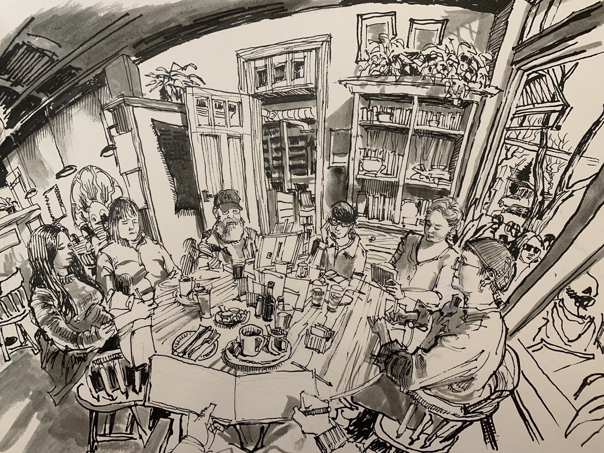 Urban Sketchers Denver meet up today at Vine Street Pub. 