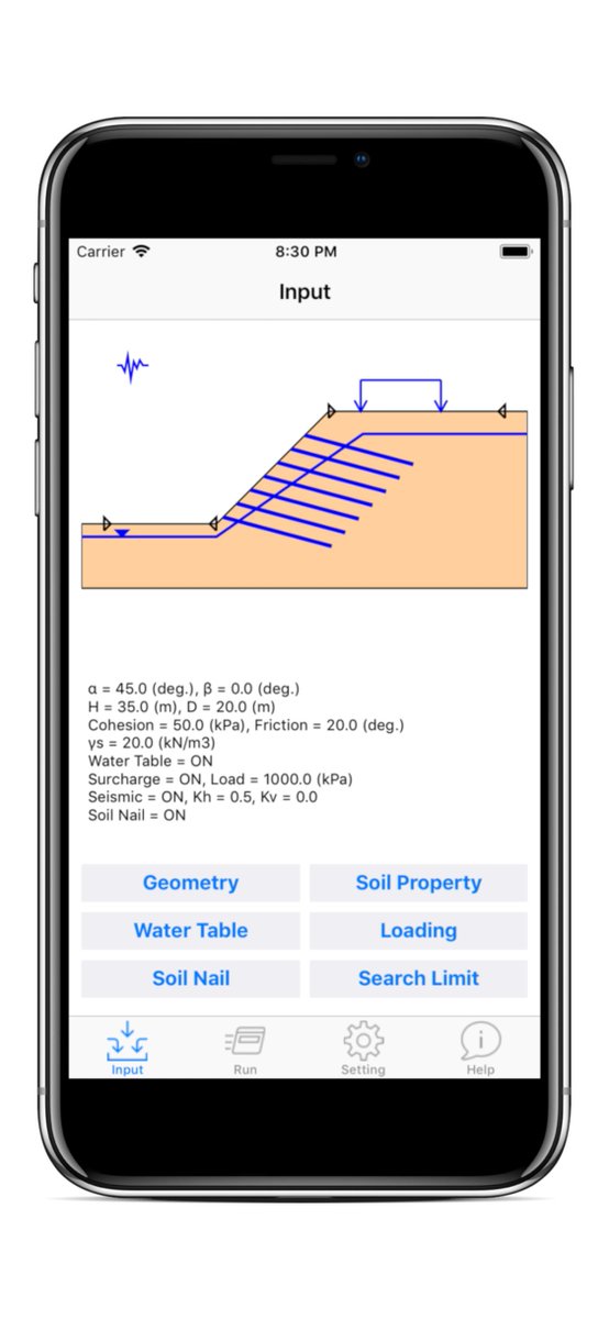 RoozbehRocks's tweet photo. sSLOPE: Simple Slope Stability App for iPhone and Android Devices. https://t.co/t6Zj3dhqBE
#slopestability #geotechnical #iphone #android https://t.co/0cIvLegDHc