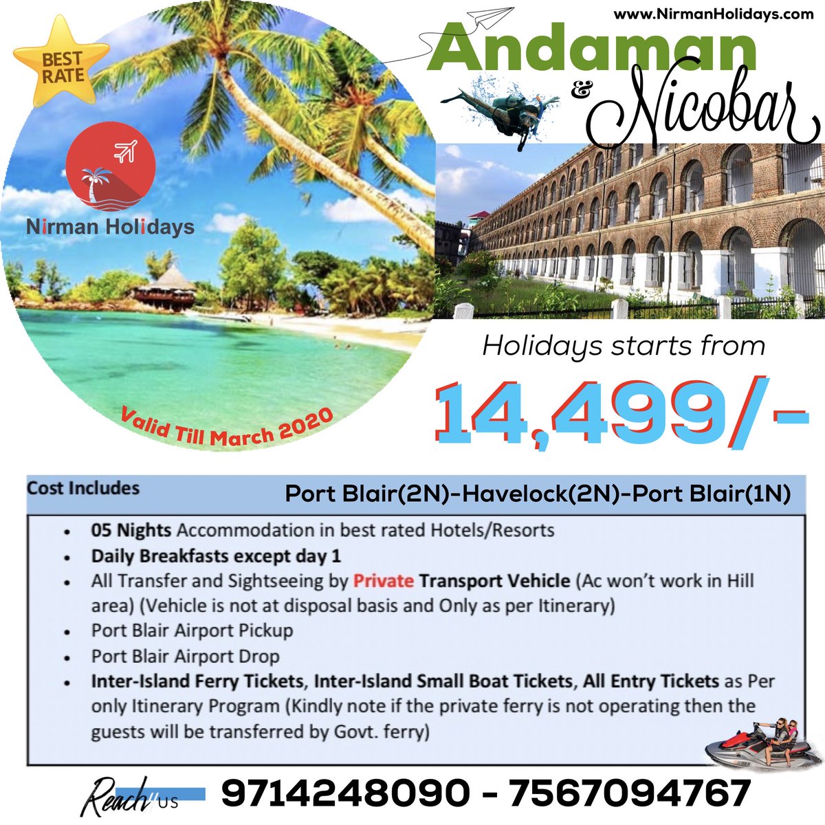 nirmanholidays's tweet photo. Looking for Best Scuba Diving 🤿 Destination in India? 
Andaman has it All 🏝
Holidays from 14,499/- Only 🛶
Hurry Up 🏃‍♂

#andaman #andamanandnicobar #havelock #portblair #neil #radhanagar #kalapthhar #rossisland #northbay #chidiyatapu #elephnatbeach #nemoreef #laxmanpurbeach https://t.co/M1xfFY6Yz2