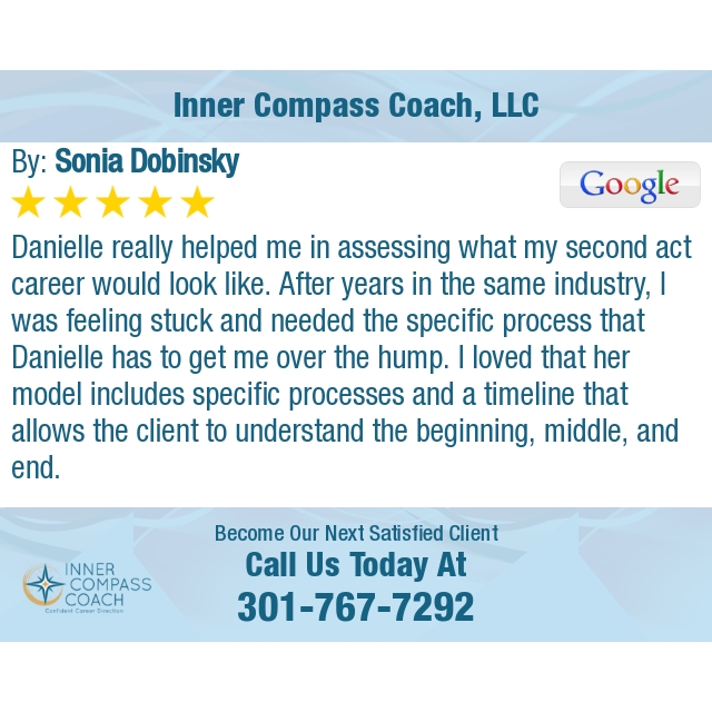 luvinnercompass's tweet photo. 5 Star: Sonia D. "Danielle really helped me in assessing what my second act career would look like. After years..." https://t.co/W25E5pIZN5 https://t.co/8wo3gaSZmJ