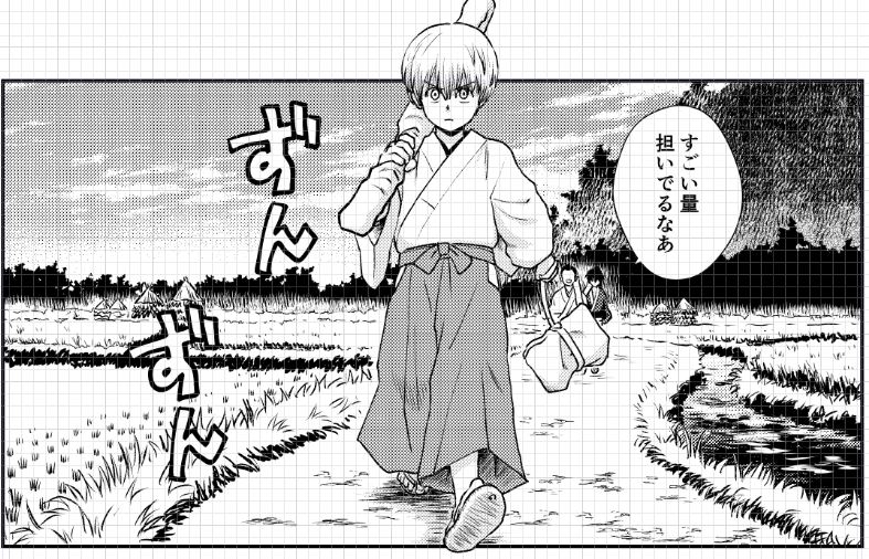 GWコミ新刊神楽ちゃんタイムスリップおねショタ沖神本「1214パラドックス・下」進捗。神楽ちゃんの方にずんずんやってくるちびそご(*'ω`*) 
