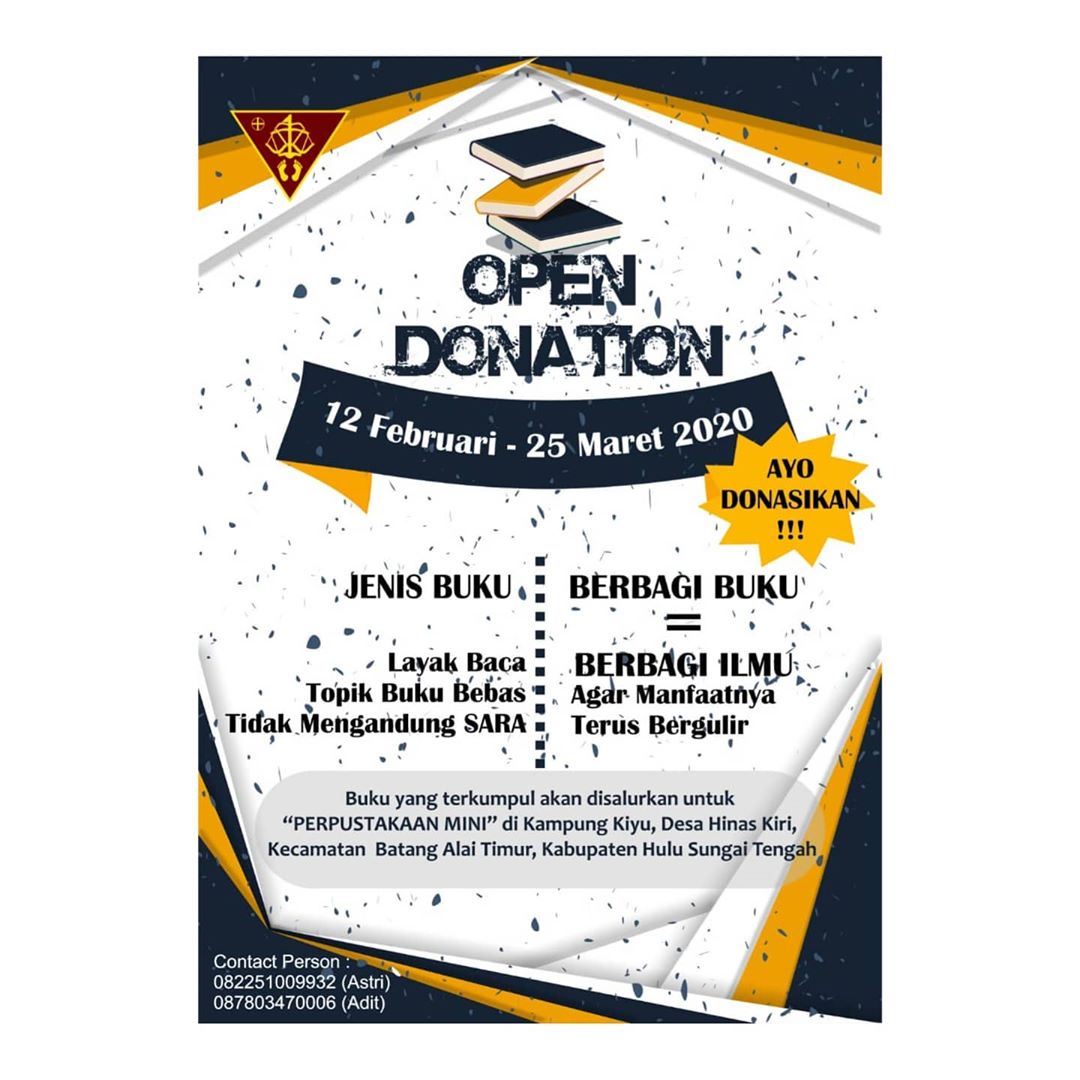 MapalaJustitia's tweet photo. Salam Lestari !!
Dalam rangka kegiatan pemantapan Angkatan ke- XXXV, Kami ingin melakukan pengadaan perpustakaan mini di kampung Kiyu, Desa Hinas Kiri, Kec Batang Alai Timur, Kab HST, dengan tema : "PENGEMBANGAN MINAT BACA DALAM MEMBANGUN LITERASI" 
Ayo donasikan buku anda https://t.co/fFzyTjMMck