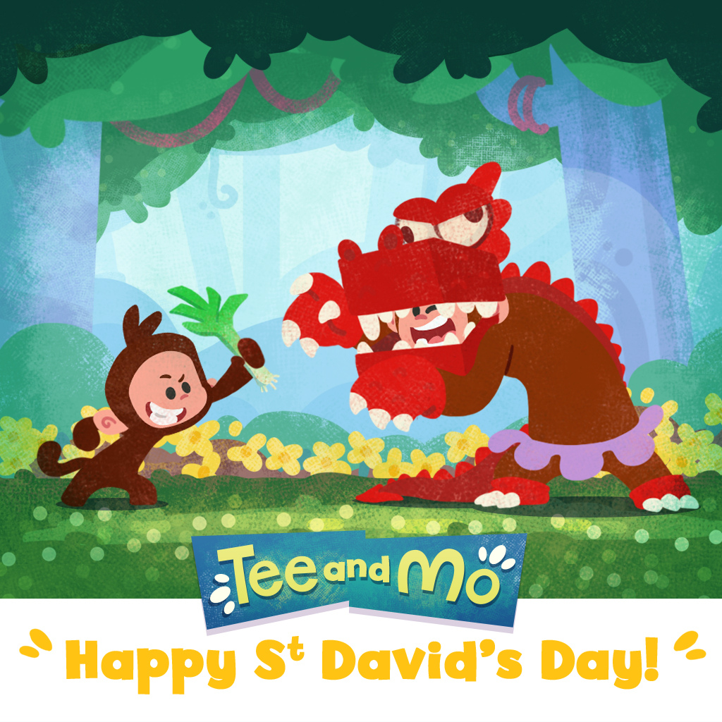 TeeandMo's tweet photo. Dydd Gŵyl Dewi Hapus! (Happy St David's Day) from Tee and Mo! 🏴󠁧󠁢󠁷󠁬󠁳󠁿

St David is famed for saying "Be joyful, keep the faith and do the little things!" What little things are you doing with your little one this weekend? 

#StDavidsDay #TeeandMo #DoTheLittleThings https://t.co/5cHz0KmFim