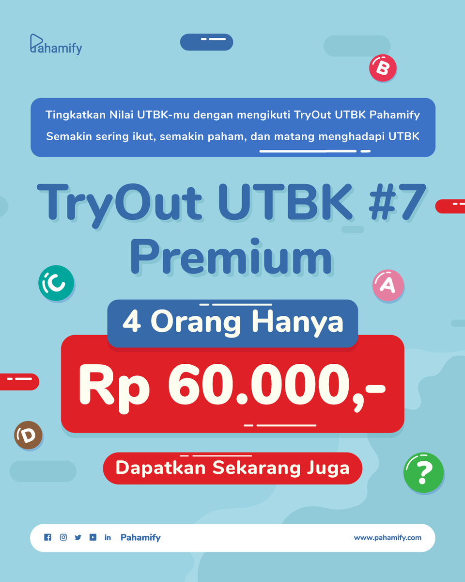 pahamify's tweet photo. Kamu yang berencana ingin ikut ujian mandirinya ITB, ada baiknya mencatat tanggal2 penting ini ya😁
.
Jangan lupa belajar dengan pahamify, dan ikuti juga tryout UTBK 7 nanti ya, semangat semoga kampus impianmu tercapai.amiin 🙏
.
#pahamify #temanpersiapankuliah #usmitb #utbk2020 https://t.co/rKVMnVTm6A