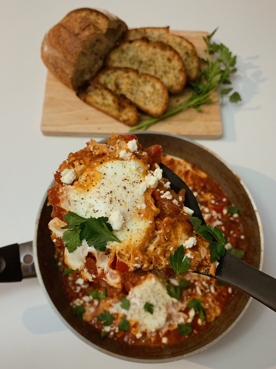 patrickremo's tweet photo. Shakshuka night | 🥖 from @BrioBakery #yeg #shakshuka https://t.co/TXU1h81og2