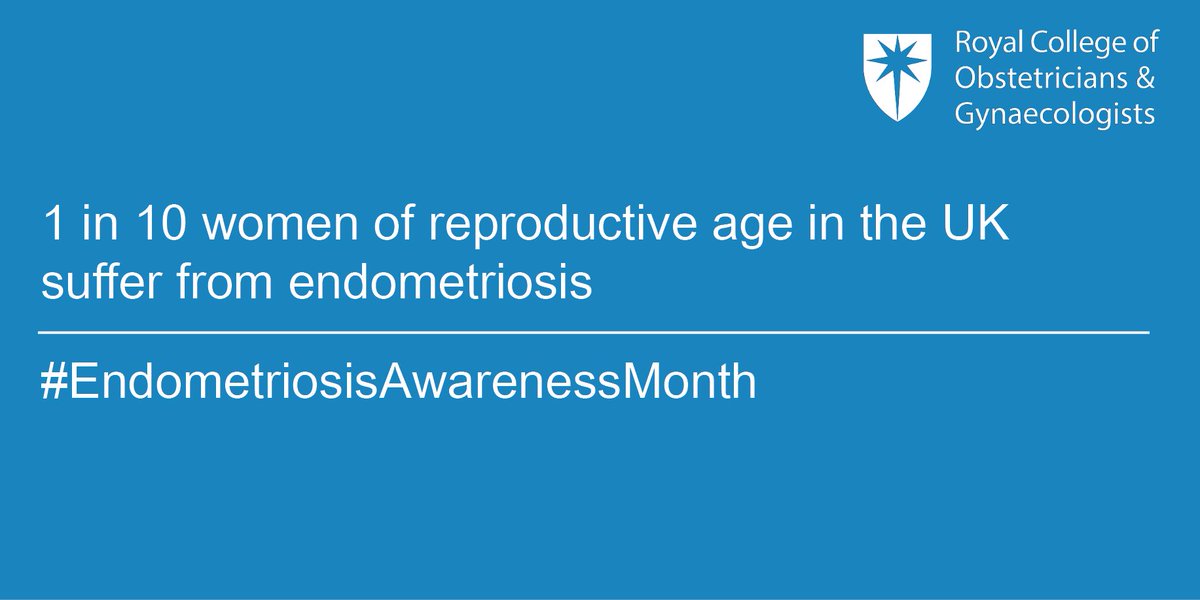 RCObsGyn's tweet photo. It’s Endometriosis Awareness Month and throughout the next few weeks, we will be sharing a variety of handy resources to raise awareness and understanding of this common condition that affects 1 in 10 women of reproductive age in the UK #endometriosisawarenessmonth https://t.co/lBTXYrujyL