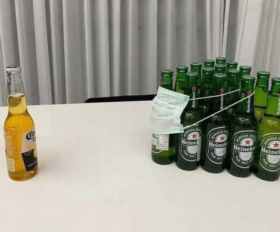 m_firdausz's tweet photo. Corona Vs Heineken 😂😂 https://t.co/8AwGcQwgFp