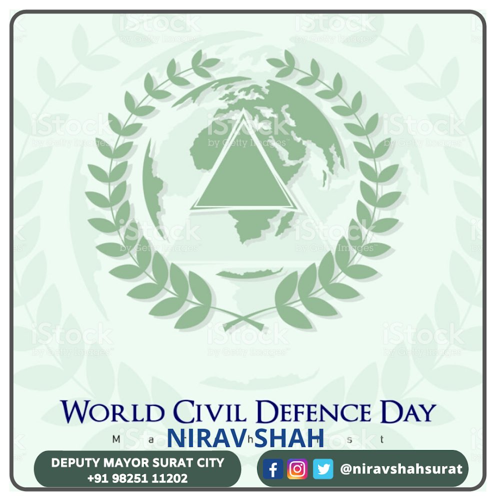 niravshahbjp's tweet photo. Today, we all need the shied of safety measures and self protection skills to move safely towards our life. So, I wish you a knowledgeable World Civil Defence Day.
#civilday #civildefenceday https://t.co/ywk0VIkIpj