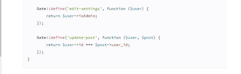 emanMashharawi's tweet image. Using Gates for authorizing or getting privilege, facilitate performing a lot of work.
#laravel_tips #php_tips