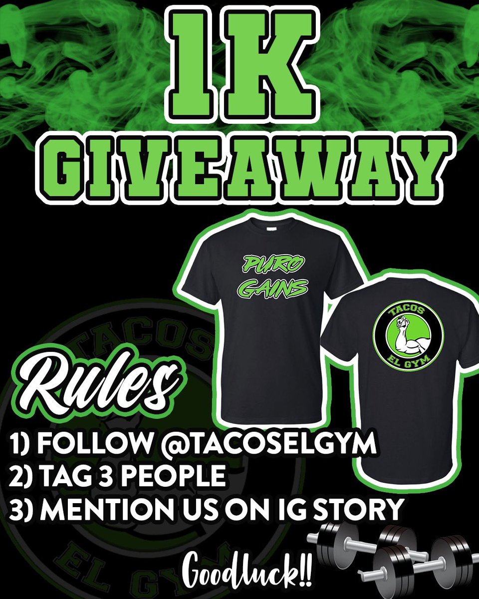 TacosGym's tweet photo. WE WILL CHOOSE TWO WINNERS TOMORROW ON OUR INSTAGRAM GIVEAWAY!! https://t.co/QuWoeSFrSb