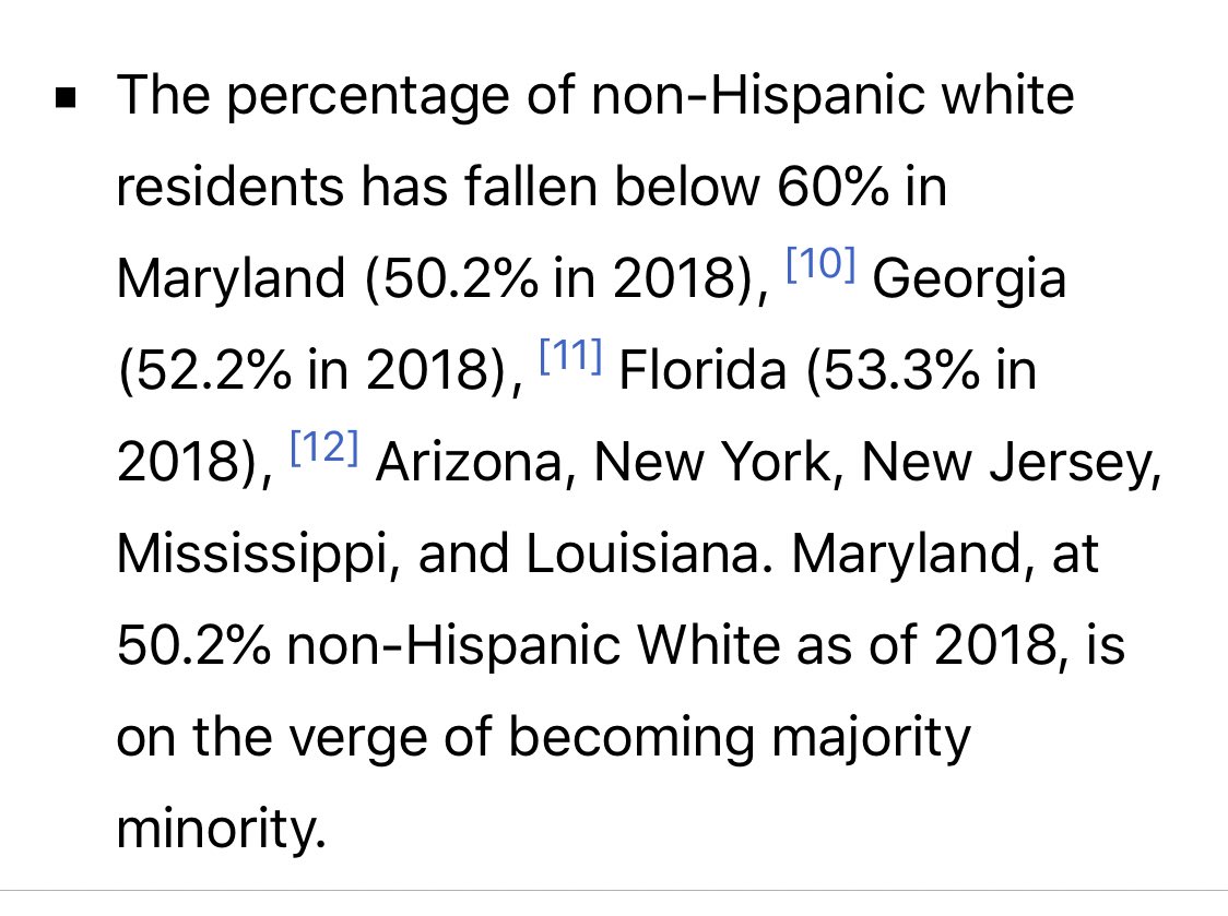 TX, FL, GA, AZ, MS, LA >>>>> IA/NH  https://en.wikipedia.org/wiki/Majority_minority?wprov=sfti1