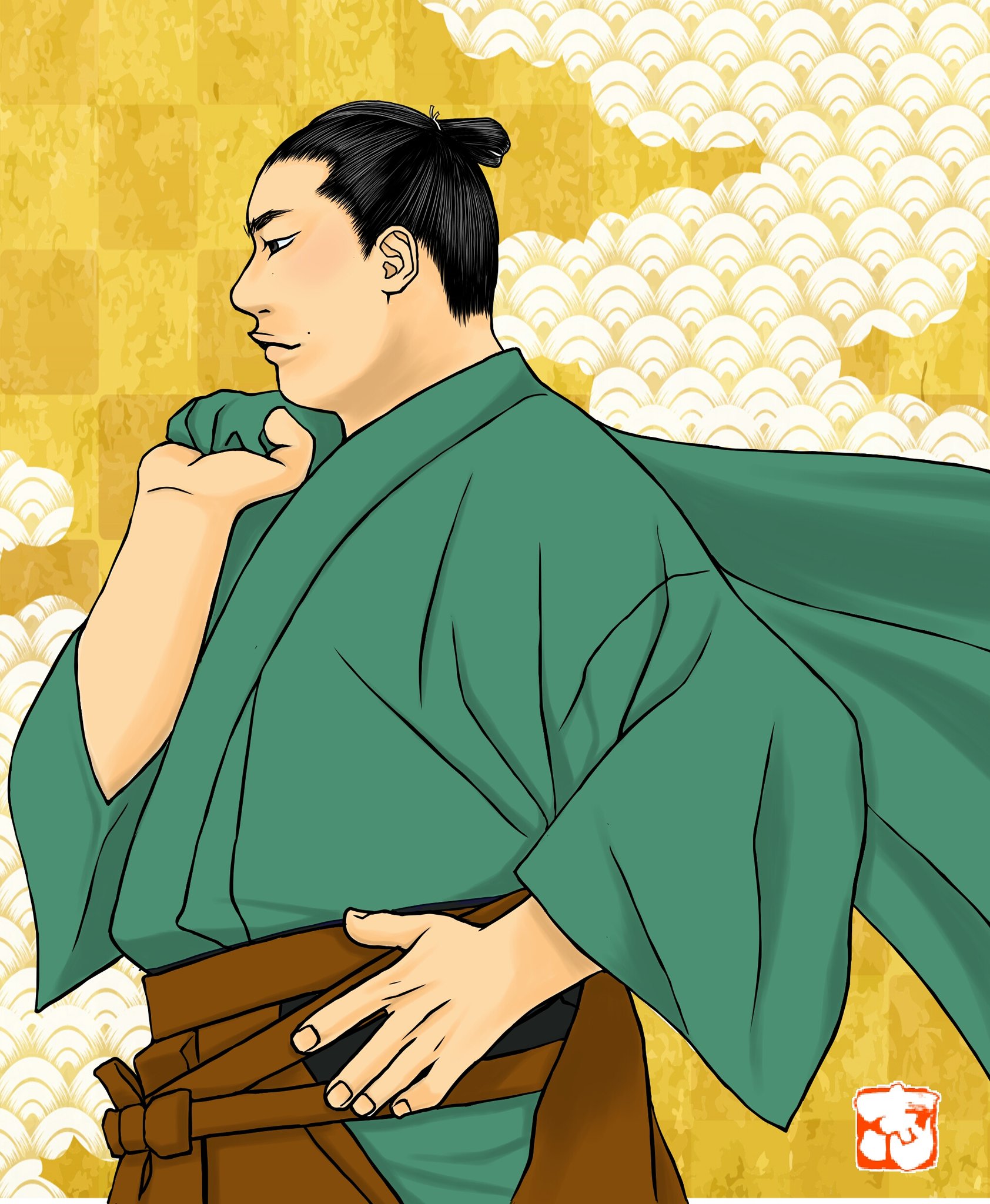 アマクニ 袴描きたい病を患っていた 昨年12月に描いたものを手直し 豊昇龍 袴カッコイイ 袴好き なのに 手が邪魔 笑 大相撲 Sumo 力士 イラスト T Co Xszi87vhkn Twitter