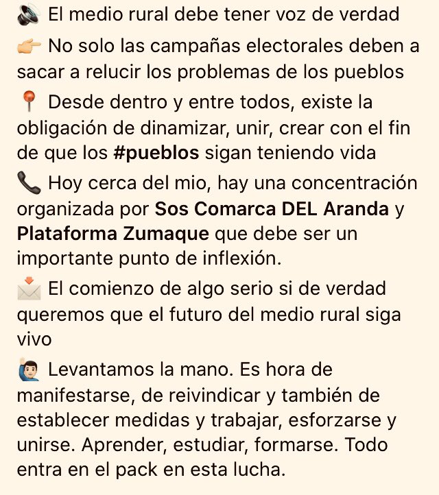 👉 Trabajemos de verdad por el medio rural 
🙋🏻‍♂️ No solo en periodo electoral 
👇👇👇👇👇