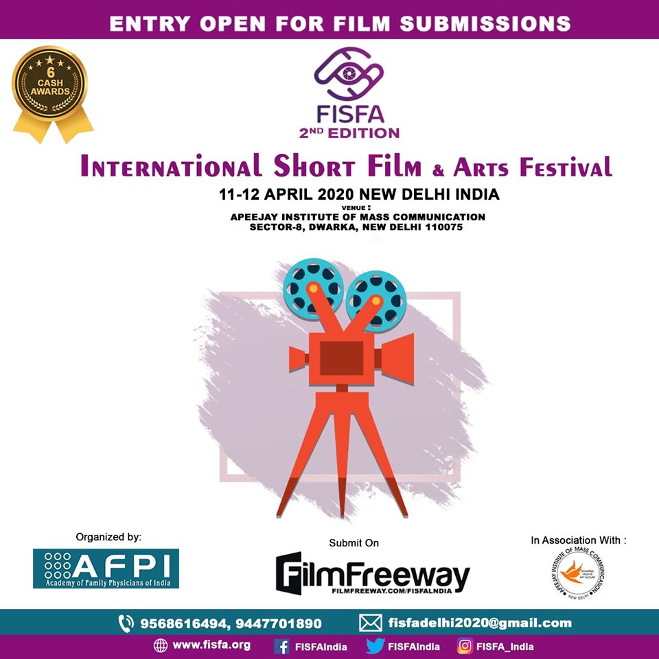 filmsfestinfo's tweet photo. Entries Open for the FISFA International Short Film & Arts Festival 2020 @FISFAIndia
https://t.co/tqQr3OWkHL
#FISFA #FISFA2020 #FilmFestival
@ApeejayMassComm @nnmenonnn @duafilmcritic @MurtazaCritic @PresidentAFPI @arvindarora73 @afpionline @FilmFreeway https://t.co/ntaYcYSPIm https://t.co/7LD5k0YDTb