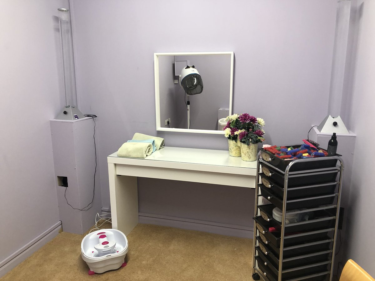OakOmega's tweet photo. Work to turn an unused room into a hairdressers and beauty room is nearly finished #Carehome #dementia https://t.co/8NPRgTvWr9