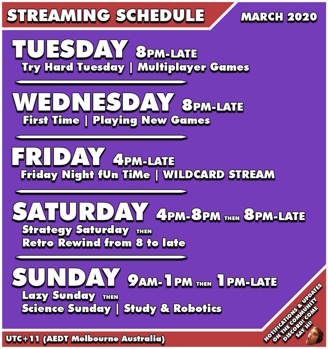 Aerilym's tweet photo. WHOOP I've got a new streaming schedule for March!!! See you at https://t.co/0tEJPYiFTn Be sure to say hi to the lovelies in chat!❤️@Twitch @streamlabs #steaming #twitchaffiliate #twitch #gaming #hashtag #owo #whatishashtag https://t.co/Dl2VUY5E5v