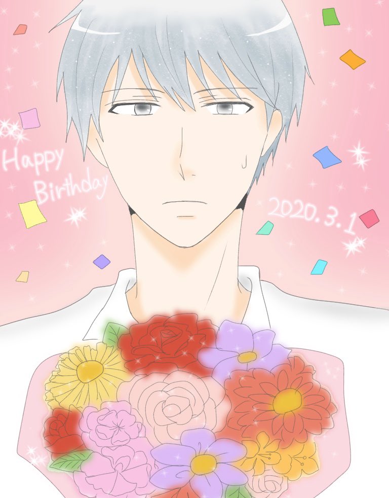 ゆきまゆちゃんからは林檎のヘアピンを、赤猫からはお花を一輪もらったようです。
黛さん誕生日おめでとうございます！🎉🎉🎉
 #ゆきまゆサプライズパーティー0301
 #黛千尋生誕祭2020
 #黛千尋誕生祭2020