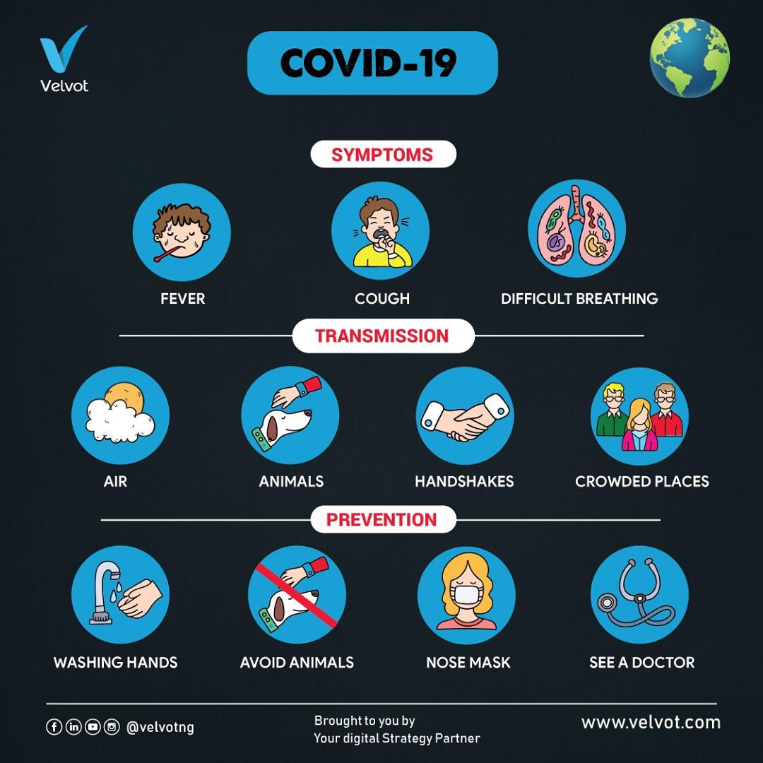Velvotdotcom's tweet photo. Be observant and healthy conscious, do ensure you put preventive measures in place
Let's keep each other safe
#Velvotng #COVID19
#coronalvirus #penthallweek #healthsecurity #March1st
#WATLIV #IStandWithGreece https://t.co/55dB913A6N