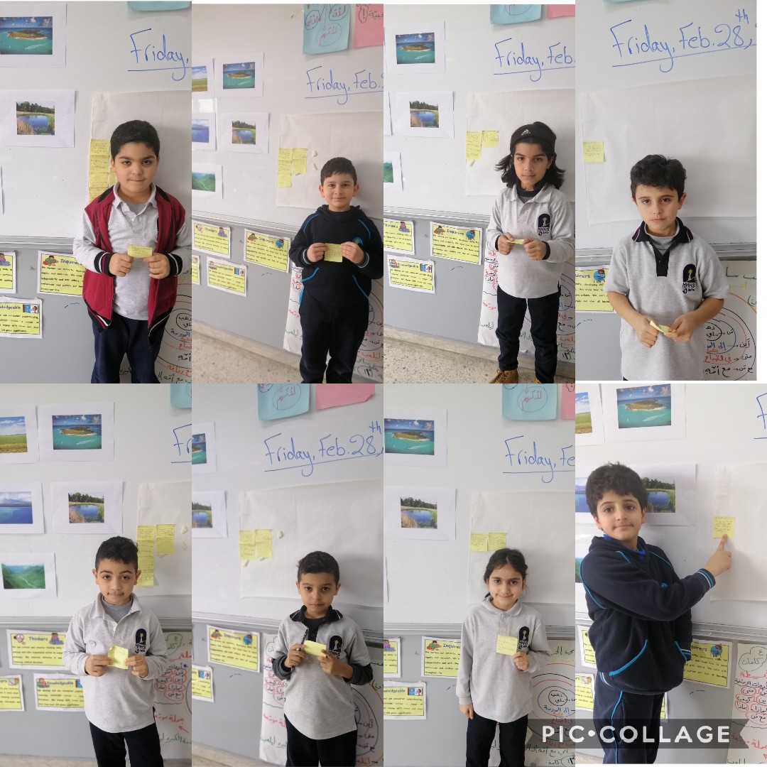 After their #Gallerywalk Learners were excited to discuss and inquire about their new unit, then they wrote their own questions and comments to read aloud #unitprovogation @Hhhsinfo @dina_jradi @DaraziFarah