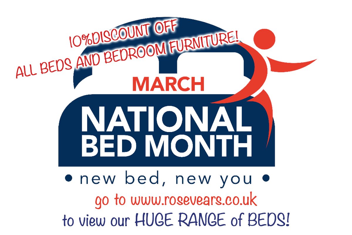 RosevearsBugle's tweet photo. March is NATIONAL BED MONTH and this year as an added incentive we are giving an EXTRA 10% DISCOUNT OFF all of our BEDS and BEDROOM FURNITURE so it is a great chance to refresh your bedroom for spring and grab a bargain at the same time!
https://t.co/EOQvkLU4Dv https://t.co/d3tZWhccI0
